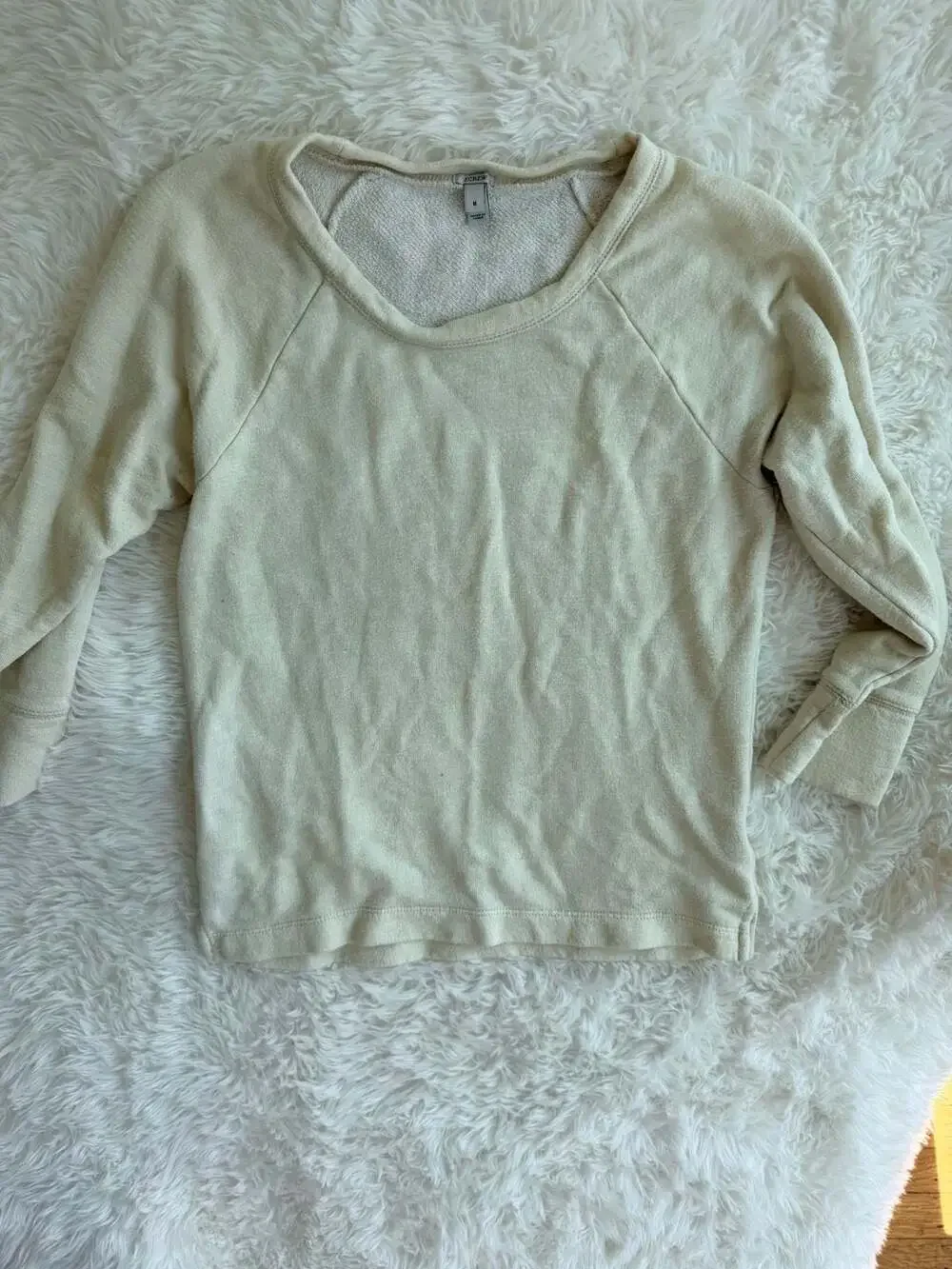 J.Crew Women's Cream Raglan Sleeve Pullover Sweatshirt Style 04811